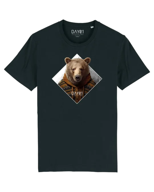 BROWN BEAR / FRONT PRINT - Black